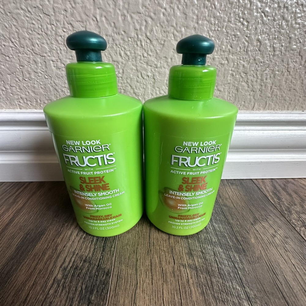 Garnier Fructis Sleek & Shine Leave-In Conditioning Cream, 10.2 fl oz, 2 Pack‎
